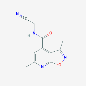 molecular formula C11H10N4O2 B2900391 N-(Cyanomethyl)-3,6-dimethyl-[1,2]oxazolo[5,4-B]pyridine-4-carboxamide CAS No. 1385463-92-2