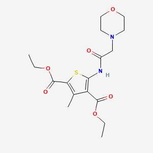 molecular formula C17H24N2O6S B2900395 Diethyl 3-methyl-5-(2-morpholinoacetamido)thiophene-2,4-dicarboxylate CAS No. 305852-65-7