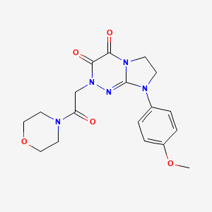 molecular formula C18H21N5O5 B2900400 8-(4-methoxyphenyl)-2-(2-morpholino-2-oxoethyl)-7,8-dihydroimidazo[2,1-c][1,2,4]triazine-3,4(2H,6H)-dione CAS No. 941888-30-8