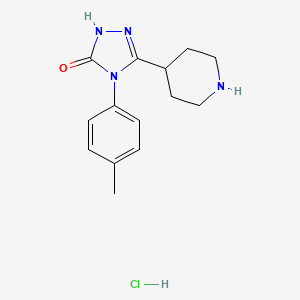molecular formula C14H19ClN4O B2900410 4-(4-Methylphenyl)-3-piperidin-4-yl-1H-1,2,4-triazol-5-one;hydrochloride CAS No. 2380181-20-2