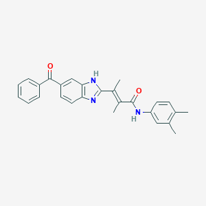 molecular formula C27H25N3O2 B290042 3-(5-benzoyl-1H-benzimidazol-2-yl)-N-(3,4-dimethylphenyl)-2-methyl-2-butenamide 