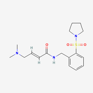 molecular formula C17H25N3O3S B2900423 (E)-4-(Dimethylamino)-N-[(2-pyrrolidin-1-ylsulfonylphenyl)methyl]but-2-enamide CAS No. 2411332-48-2