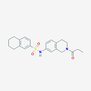 N-(2-propanoyl-1,2,3,4-tetrahydroisoquinolin-7-yl)-5,6,7,8-tetrahydronaphthalene-2-sulfonamide