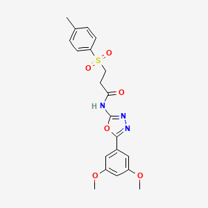 molecular formula C20H21N3O6S B2900426 N-(5-(3,5-dimethoxyphenyl)-1,3,4-oxadiazol-2-yl)-3-tosylpropanamide CAS No. 898437-12-2