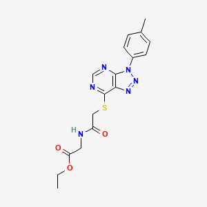 molecular formula C17H18N6O3S B2900427 Ethyl 2-[[2-[3-(4-methylphenyl)triazolo[4,5-d]pyrimidin-7-yl]sulfanylacetyl]amino]acetate CAS No. 863459-60-3
