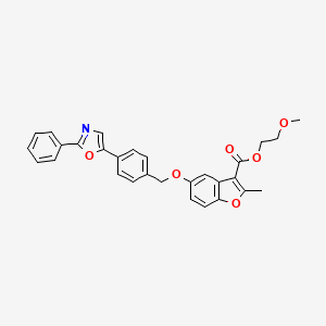 2-Methoxyethyl 2-methyl-5-{[4-(2-phenyl-1,3-oxazol-5-yl)benzyl]oxy}-1-benzofuran-3-carboxylate