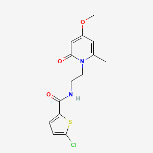 molecular formula C14H15ClN2O3S B2900431 5-chloro-N-(2-(4-methoxy-6-methyl-2-oxopyridin-1(2H)-yl)ethyl)thiophene-2-carboxamide CAS No. 2034266-66-3