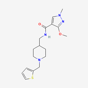 3-methoxy-1-methyl-N-((1-(thiophen-2-ylmethyl)piperidin-4-yl)methyl)-1H-pyrazole-4-carboxamide