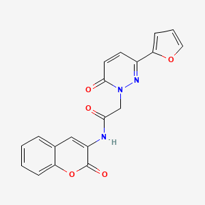 molecular formula C19H13N3O5 B2900445 2-(3-(furan-2-yl)-6-oxopyridazin-1(6H)-yl)-N-(2-oxo-2H-chromen-3-yl)acetamide CAS No. 1251560-72-1