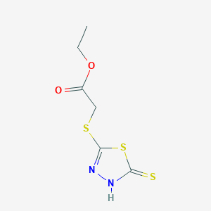 molecular formula C6H8N2O2S3 B290045 2-(エチルカルボニルスルファニル)-5-スルファニル-1,3,4-チアジアゾール CAS No. 83123-75-5