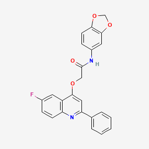 molecular formula C24H17FN2O4 B2900454 N-1,3-benzodioxol-5-yl-2-[(6-fluoro-2-phenylquinolin-4-yl)oxy]acetamide CAS No. 1114835-59-4