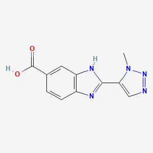 molecular formula C11H9N5O2 B2900465 2-(3-Methyltriazol-4-yl)-3H-benzimidazole-5-carboxylic acid CAS No. 2411286-56-9