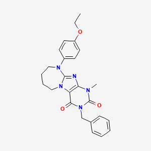 molecular formula C25H27N5O3 B2900469 3-benzyl-10-(4-ethoxyphenyl)-1-methyl-7,8,9,10-tetrahydro-1H-[1,3]diazepino[2,1-f]purine-2,4(3H,6H)-dione CAS No. 917749-00-9