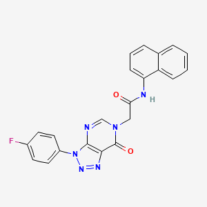 molecular formula C22H15FN6O2 B2900479 2-(3-(4-fluorophenyl)-7-oxo-3H-[1,2,3]triazolo[4,5-d]pyrimidin-6(7H)-yl)-N-(naphthalen-1-yl)acetamide CAS No. 892480-31-8