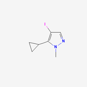 molecular formula C7H9IN2 B2900482 5-cyclopropyl-4-iodo-1-methyl-1H-pyrazole CAS No. 1172797-65-7; 1354705-22-8