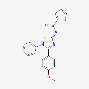 molecular formula C20H15N3O3S B2900489 (Z)-N-(3-(4-methoxyphenyl)-2-phenyl-1,2,4-thiadiazol-5(2H)-ylidene)furan-2-carboxamide CAS No. 304896-96-6