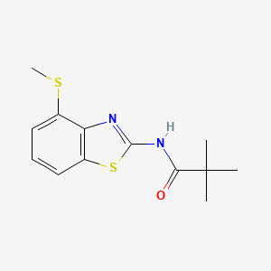 molecular formula C13H16N2OS2 B2900500 N-(4-(methylthio)benzo[d]thiazol-2-yl)pivalamide CAS No. 941967-25-5