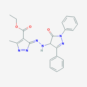 ethyl (5Z)-3-methyl-5-[(5-oxo-1,3-diphenyl-4H-pyrazol-4-yl)hydrazinylidene]pyrazole-4-carboxylate