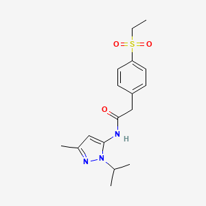 molecular formula C17H23N3O3S B2900516 2-(4-(ethylsulfonyl)phenyl)-N-(1-isopropyl-3-methyl-1H-pyrazol-5-yl)acetamide CAS No. 1235647-51-4