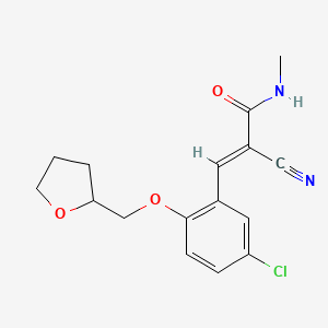 molecular formula C16H17ClN2O3 B2900519 (E)-3-[5-Chloro-2-(oxolan-2-ylmethoxy)phenyl]-2-cyano-N-methylprop-2-enamide CAS No. 1436374-11-6