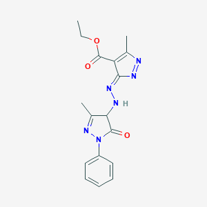 ethyl (5Z)-3-methyl-5-[(3-methyl-5-oxo-1-phenyl-4H-pyrazol-4-yl)hydrazinylidene]pyrazole-4-carboxylate