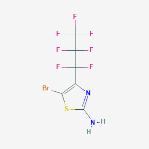 molecular formula C6H2BrF7N2S B2900528 5-Bromo-4-(heptafluoropropyl)-1,3-thiazol-2-amine CAS No. 1381762-52-2