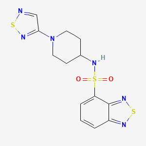 molecular formula C13H14N6O2S3 B2900534 N-[1-(1,2,5-thiadiazol-3-yl)piperidin-4-yl]-2,1,3-benzothiadiazole-4-sulfonamide CAS No. 2034458-35-8