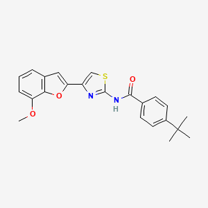 molecular formula C23H22N2O3S B2900540 4-(tert-butyl)-N-(4-(7-methoxybenzofuran-2-yl)thiazol-2-yl)benzamide CAS No. 921567-26-2