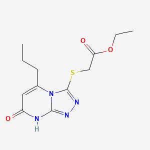 Ethyl 2-((7-oxo-5-propyl-7,8-dihydro-[1,2,4]triazolo[4,3-a]pyrimidin-3-yl)thio)acetate