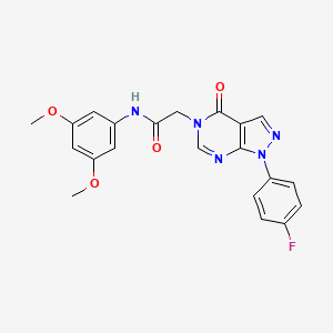 molecular formula C21H18FN5O4 B2900543 N-(3,5-dimethoxyphenyl)-2-[1-(4-fluorophenyl)-4-oxo-1H,4H,5H-pyrazolo[3,4-d]pyrimidin-5-yl]acetamide CAS No. 1089621-10-2