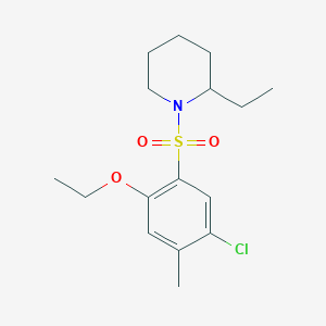 molecular formula C16H24ClNO3S B2900550 1-(5-Chloro-2-ethoxy-4-methylbenzenesulfonyl)-2-ethylpiperidine CAS No. 898655-89-5