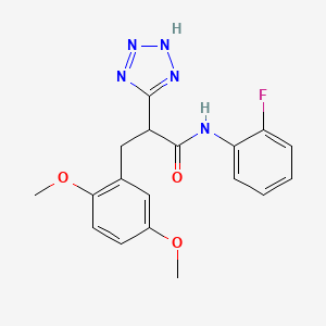 3-(2,5-dimethoxyphenyl)-N-(2-fluorophenyl)-2-(2H-tetrazol-5-yl)propanamide