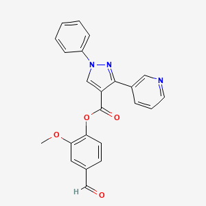 (4-Formyl-2-methoxyphenyl) 1-phenyl-3-pyridin-3-ylpyrazole-4-carboxylate