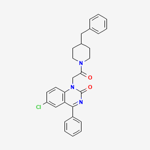 molecular formula C28H26ClN3O2 B2900569 1-(2-(4-benzylpiperidin-1-yl)-2-oxoethyl)-6-chloro-4-phenylquinazolin-2(1H)-one CAS No. 1115318-71-2