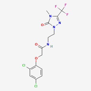 2-(2,4-dichlorophenoxy)-N-(2-(4-methyl-5-oxo-3-(trifluoromethyl)-4,5-dihydro-1H-1,2,4-triazol-1-yl)ethyl)acetamide