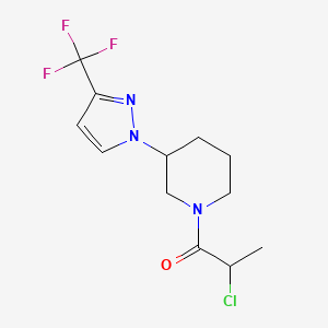 2-Chloro-1-[3-[3-(trifluoromethyl)pyrazol-1-yl]piperidin-1-yl]propan-1-one