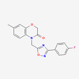 4-((3-(4-fluorophenyl)-1,2,4-oxadiazol-5-yl)methyl)-7-methyl-2H-benzo[b][1,4]oxazin-3(4H)-one