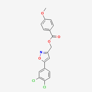 [5-(3,4-Dichlorophenyl)-1,2-oxazol-3-yl]methyl 4-methoxybenzoate