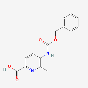 molecular formula C15H14N2O4 B2900584 6-Methyl-5-(phenylmethoxycarbonylamino)pyridine-2-carboxylic acid CAS No. 2248311-36-4