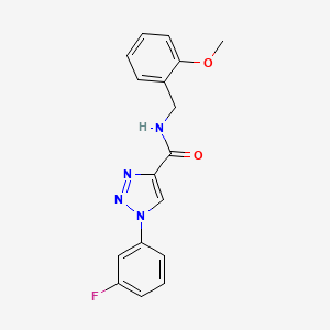 molecular formula C17H15FN4O2 B2900598 1-(3-fluorophenyl)-N-(2-methoxybenzyl)-1H-1,2,3-triazole-4-carboxamide CAS No. 1226443-38-4