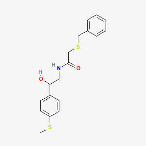 2-(benzylthio)-N-(2-hydroxy-2-(4-(methylthio)phenyl)ethyl)acetamide