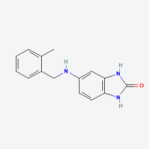 molecular formula C15H15N3O B2900612 5-{[(2-methylphenyl)methyl]amino}-2,3-dihydro-1H-1,3-benzodiazol-2-one CAS No. 884994-51-8