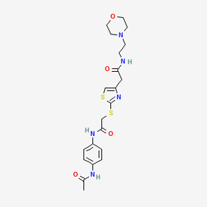 N-(4-acetamidophenyl)-2-((4-(2-((2-morpholinoethyl)amino)-2-oxoethyl)thiazol-2-yl)thio)acetamide