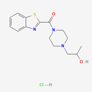 molecular formula C15H20ClN3O2S B2900620 Benzo[d]thiazol-2-yl(4-(2-hydroxypropyl)piperazin-1-yl)methanone hydrochloride CAS No. 1396849-60-7