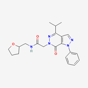 2-(4-isopropyl-7-oxo-1-phenyl-1H-pyrazolo[3,4-d]pyridazin-6(7H)-yl)-N-((tetrahydrofuran-2-yl)methyl)acetamide