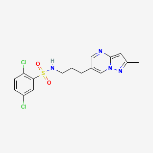 molecular formula C16H16Cl2N4O2S B2900624 2,5-dichloro-N-(3-(2-methylpyrazolo[1,5-a]pyrimidin-6-yl)propyl)benzenesulfonamide CAS No. 1796946-35-4