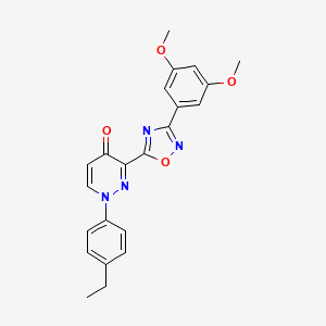 molecular formula C22H20N4O4 B2900625 N-(3-chlorophenyl)-2-{[1-(4-isopropylphenyl)-6-oxo-1,6-dihydropyridazin-3-yl]thio}acetamide CAS No. 1251569-01-3