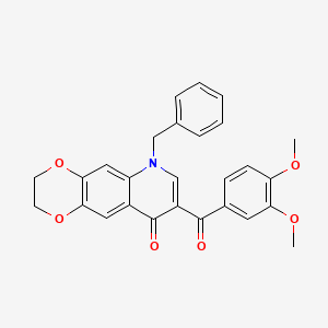 6-Benzyl-8-(3,4-dimethoxybenzoyl)-2,3-dihydro-[1,4]dioxino[2,3-g]quinolin-9-one