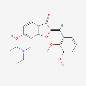 molecular formula C22H25NO5 B2900635 (Z)-7-((diethylamino)methyl)-2-(2,3-dimethoxybenzylidene)-6-hydroxybenzofuran-3(2H)-one CAS No. 859663-39-1