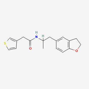 molecular formula C17H19NO2S B2900643 N-(1-(2,3-dihydrobenzofuran-5-yl)propan-2-yl)-2-(thiophen-3-yl)acetamide CAS No. 2034349-99-8